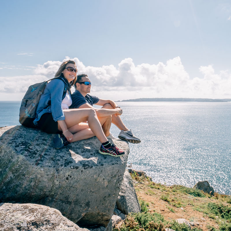 Cliff walking hotel in Guernsey.